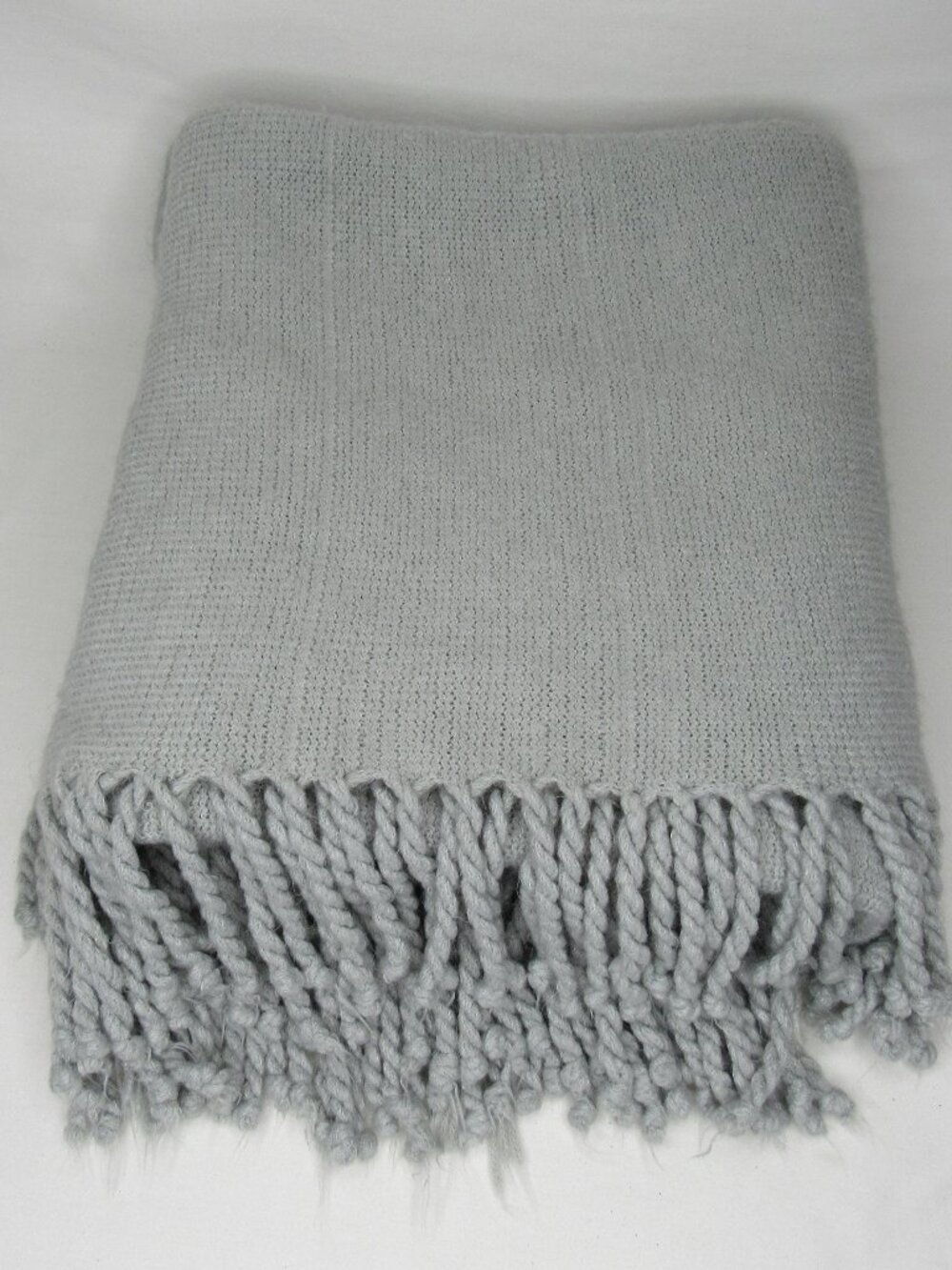 Pottery Barn Blue Fine Tight Knit Throw Blanket 50 x 60